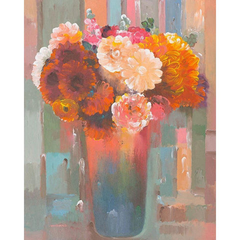 Sunset Bouquet Black Modern Wood Framed Art Print by Khorasani, Hooshang