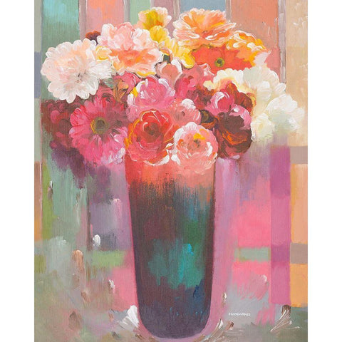 Sunshine Bouquet Black Modern Wood Framed Art Print by Khorasani, Hooshang