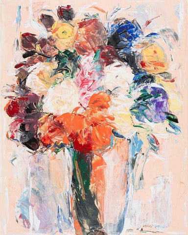 Touch of Orange White Modern Wood Framed Art Print with Double Matting by Khorasani, Hooshang