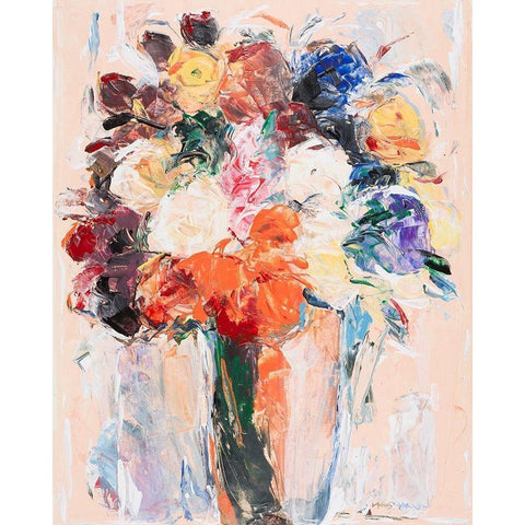 Touch of Orange Black Modern Wood Framed Art Print by Khorasani, Hooshang