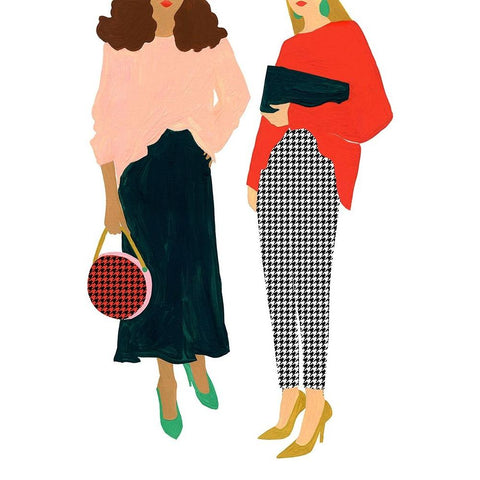Fashion Friends Black Modern Wood Framed Art Print with Double Matting by Kopcik, Emily