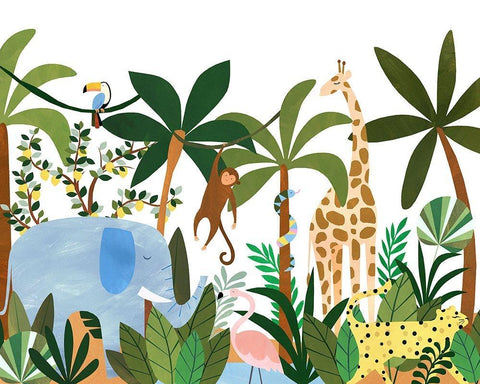 Jungle White Modern Wood Framed Art Print with Double Matting by Kopcik, Emily