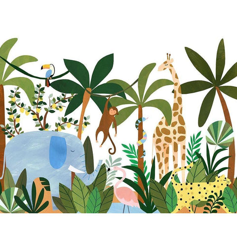 Jungle Black Modern Wood Framed Art Print by Kopcik, Emily