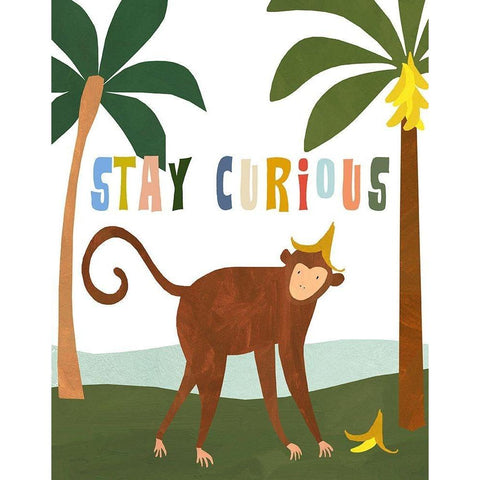 Stay Curious White Modern Wood Framed Art Print by Kopcik, Emily