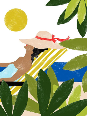 Sunbathing Black Ornate Wood Framed Art Print with Double Matting by Kopcik, Emily