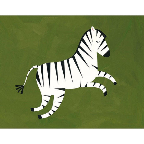 Zebra White Modern Wood Framed Art Print by Kopcik, Emily