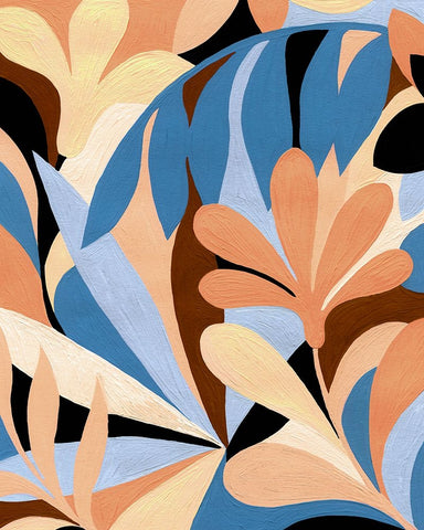 Blue Lagoon Black Ornate Wood Framed Art Print with Double Matting by Kopcik, Emily