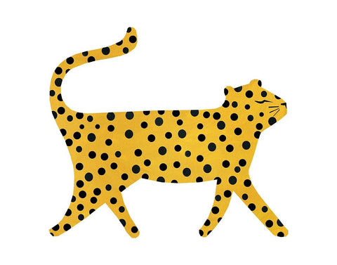 Cheetah White Modern Wood Framed Art Print with Double Matting by Kopcik, Emily