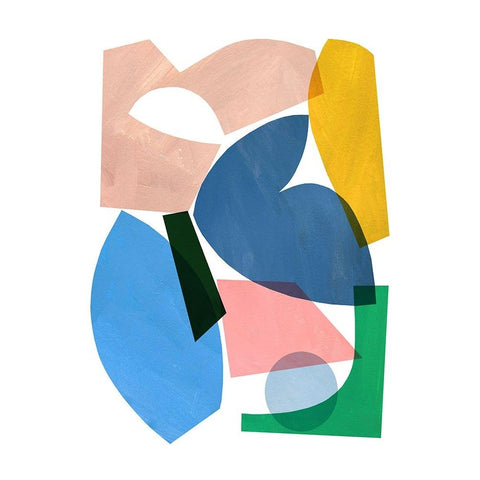 Collage of Color White Modern Wood Framed Art Print by Kopcik, Emily