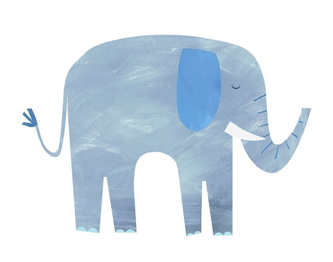 Elephant White Modern Wood Framed Art Print with Double Matting by Kopcik, Emily