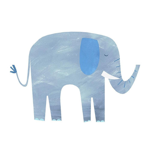 Elephant White Modern Wood Framed Art Print by Kopcik, Emily