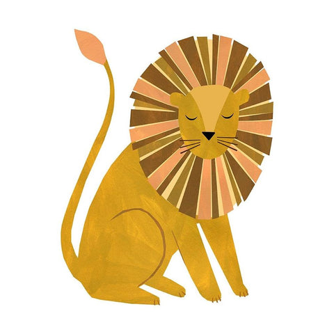 Lion White Modern Wood Framed Art Print by Kopcik, Emily