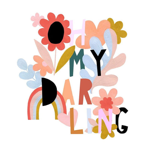Oh My Darling Black Modern Wood Framed Art Print with Double Matting by Kopcik, Emily