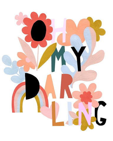 Oh My Darling Black Ornate Wood Framed Art Print with Double Matting by Kopcik, Emily