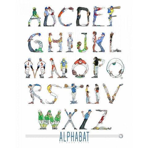 Alphabat White Modern Wood Framed Art Print by Keith, Doug