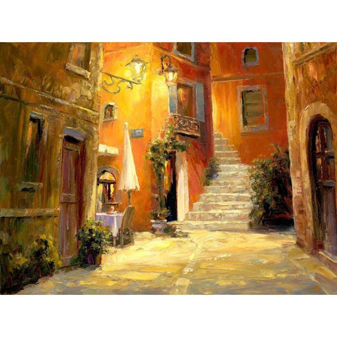 Lighted Alley White Modern Wood Framed Art Print by Liu, Haixia