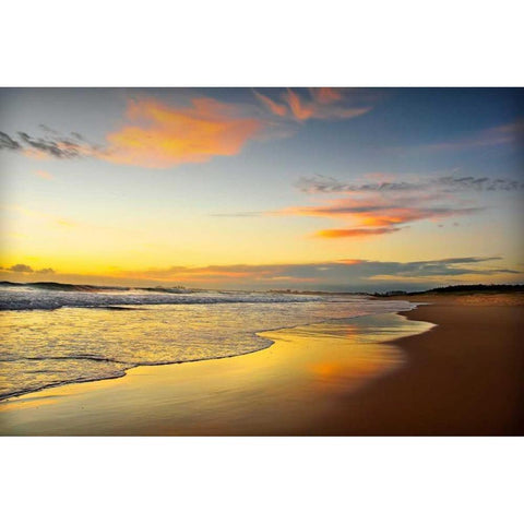 Beach Dawn Black Modern Wood Framed Art Print with Double Matting by Louise, Tracie
