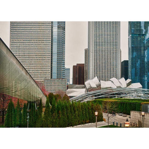 Chicago 350 Black Modern Wood Framed Art Print by Levant, Jessica