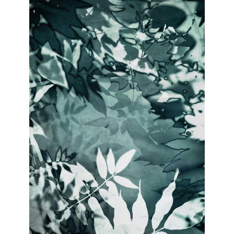 Abstract Leaves Black Modern Wood Framed Art Print by Lehnhardt, Iris