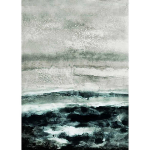 Abstract Waterscape Black Modern Wood Framed Art Print with Double Matting by Lehnhardt, Iris