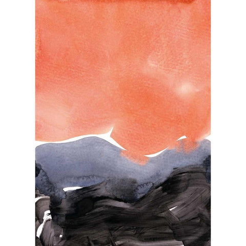 Orange Blue Graphite Black Modern Wood Framed Art Print by Lehnhardt, Iris