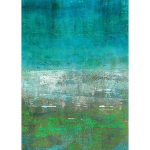 Green Oasis Black Modern Wood Framed Art Print with Double Matting by Lehnhardt, Iris