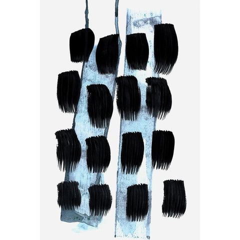 Black White Blue Black Modern Wood Framed Art Print with Double Matting by Lehnhardt, Iris