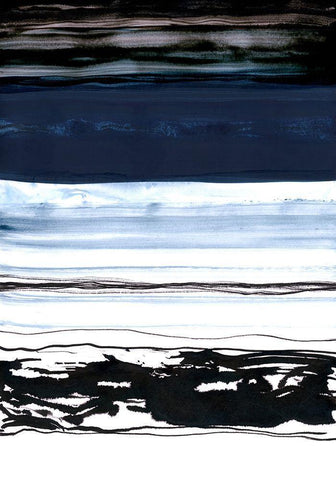 Strata 2 White Modern Wood Framed Art Print with Double Matting by Lehnhardt, Iris