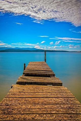 Broken Pier White Modern Wood Framed Art Print with Double Matting by Louise, Tracie