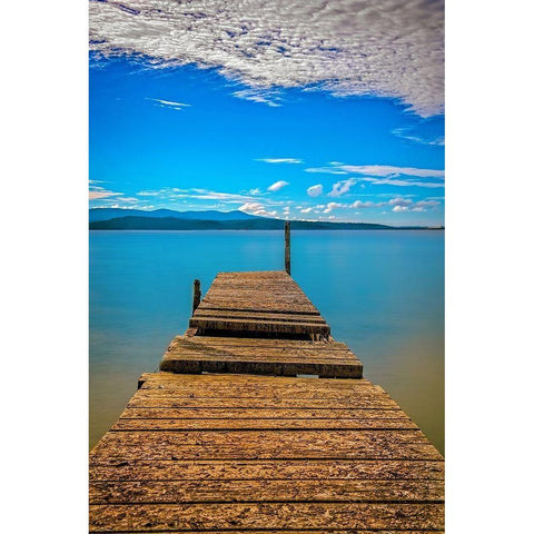 Broken Pier Black Modern Wood Framed Art Print by Louise, Tracie
