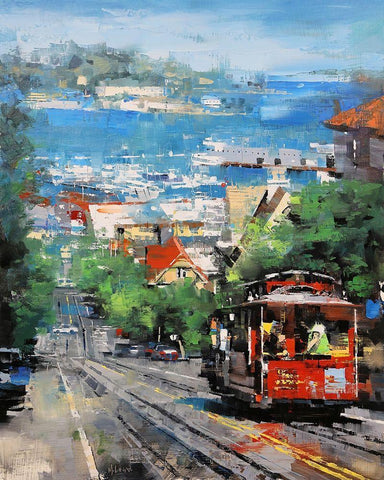 Alcatraz Black Ornate Wood Framed Art Print with Double Matting by Lague, Mark