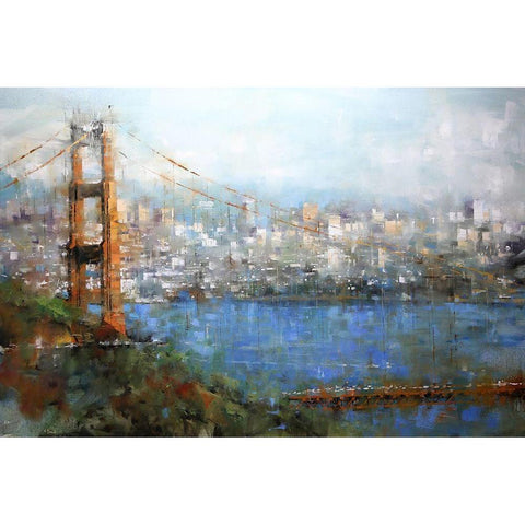 Golden Gate Vista White Modern Wood Framed Art Print by Lague, Mark