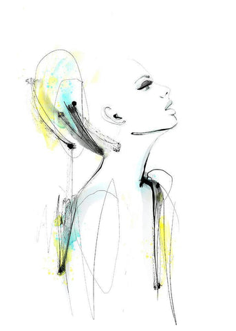 Lovisa White Modern Wood Framed Art Print with Double Matting by Larsdotter, Lotta