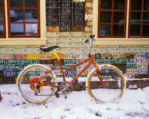 CB Bike White Modern Wood Framed Art Print with Double Matting by Leacock, J.C.