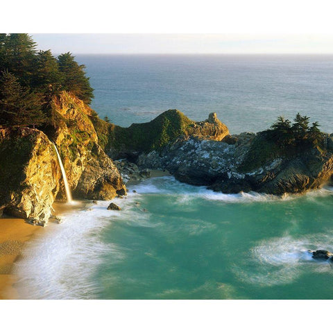 McWay Falls Black Modern Wood Framed Art Print by Leacock, J.C.