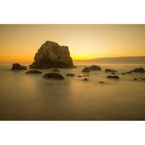 Mendocino Coast Meditation Black Modern Wood Framed Art Print by Leacock, J.C.