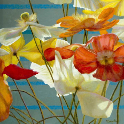 Stripes and Solids Black Modern Wood Framed Art Print with Double Matting by McLaughlin, Jan