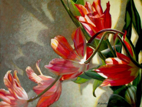 Shades of Holland White Modern Wood Framed Art Print with Double Matting by McLaughlin, Jan