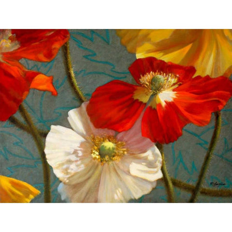 Poppycock White Modern Wood Framed Art Print by McLaughlin, Jan