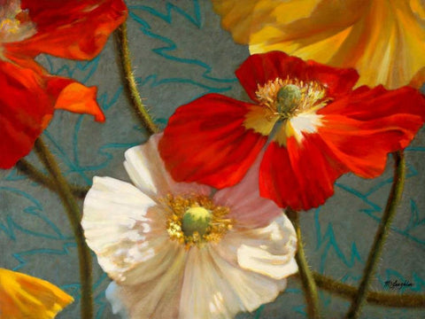 Poppycock White Modern Wood Framed Art Print with Double Matting by McLaughlin, Jan