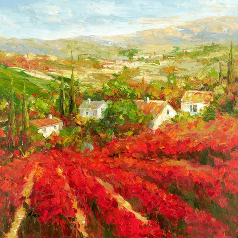 Bourgogne White Modern Wood Framed Art Print with Double Matting by Marino