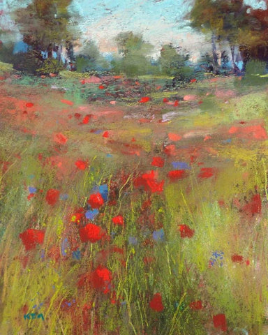 Big Meadow White Modern Wood Framed Art Print with Double Matting by Margulis, Karen