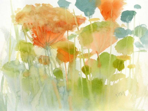 Summer Profusion White Modern Wood Framed Art Print with Double Matting by Margulis, Karen