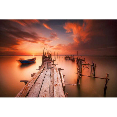 Red SunsetÃ‚Â at Carrasqueira, Alentejo Black Modern Wood Framed Art Print by Mumford, Andy