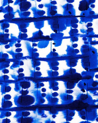 Parallel Electric Blue Black Ornate Wood Framed Art Print with Double Matting by Maldonado, Jacqueline