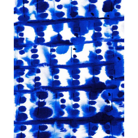 Parallel Electric Blue Black Modern Wood Framed Art Print by Maldonado, Jacqueline