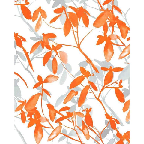 Premonition Orange White Modern Wood Framed Art Print by Maldonado, Jacqueline