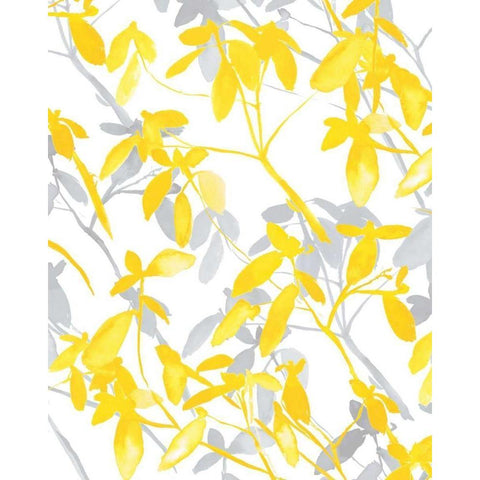 Premonition Yellow White Modern Wood Framed Art Print by Maldonado, Jacqueline