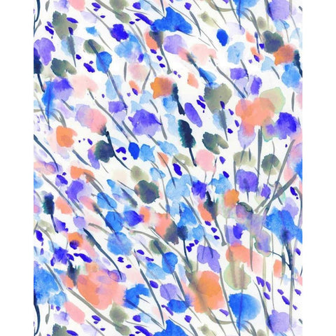 Wild Nature Blue Gold Ornate Wood Framed Art Print with Double Matting by Maldonado, Jacqueline