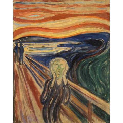 The Scream White Modern Wood Framed Art Print by Munch, Edvard